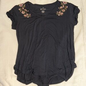 Cute soft and sexy blouse with embroidery details